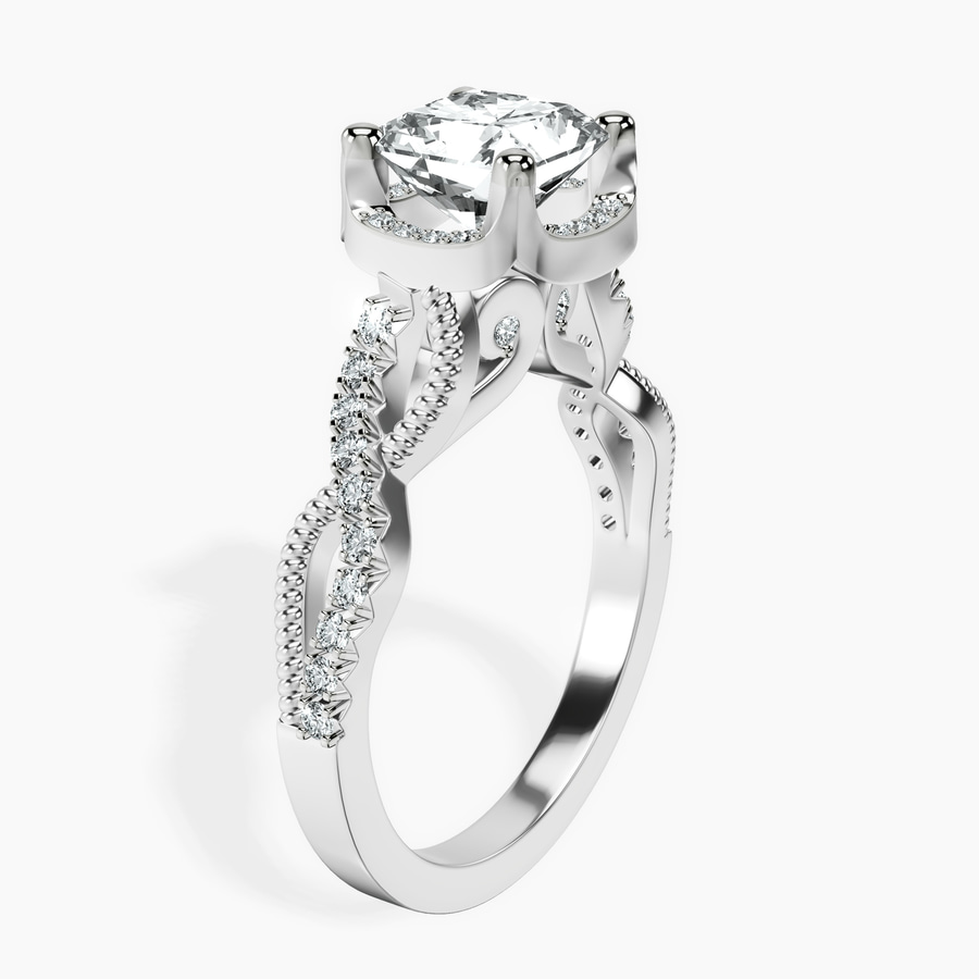 10kt White Gold Astoré Channel Glided Lab Diamond Ring standing product image one