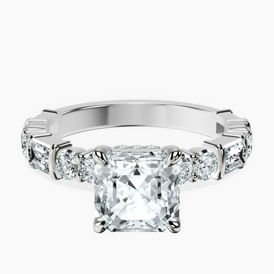 Platinum Enchanted Bliss Side Stone Lab Diamond Ring front image