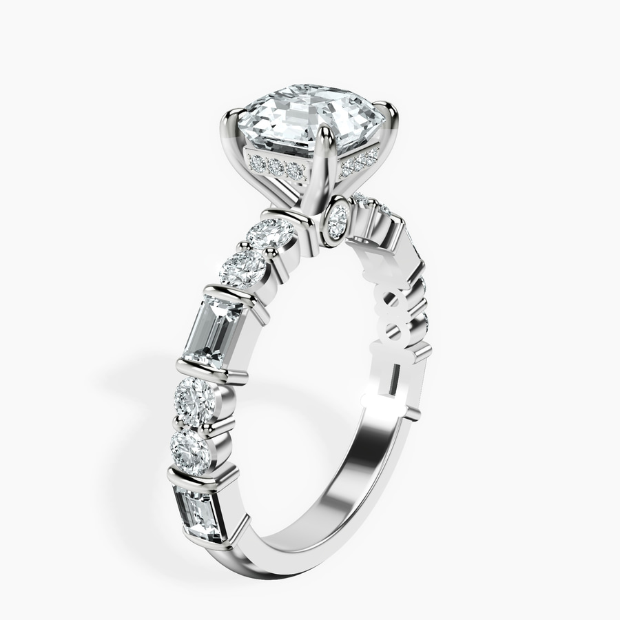Platinum Enchanted Bliss Side Stone Lab Diamond Ring standing product image one