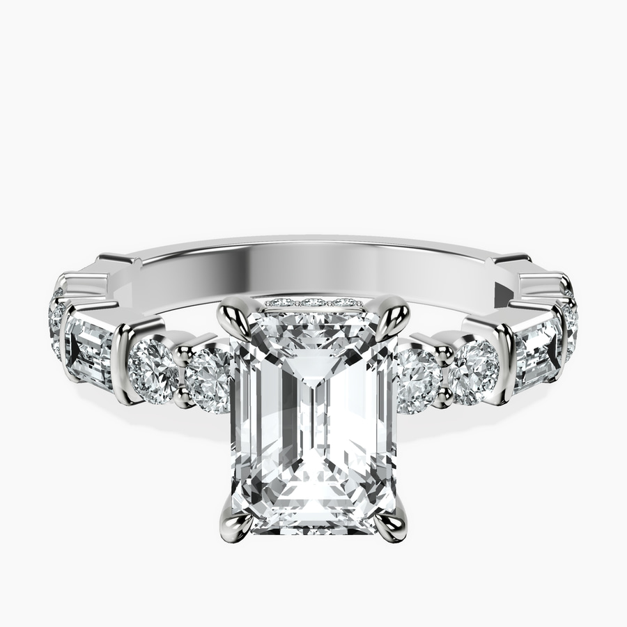Platinum Enchanted Bliss Side Stone Lab Diamond Ring front image