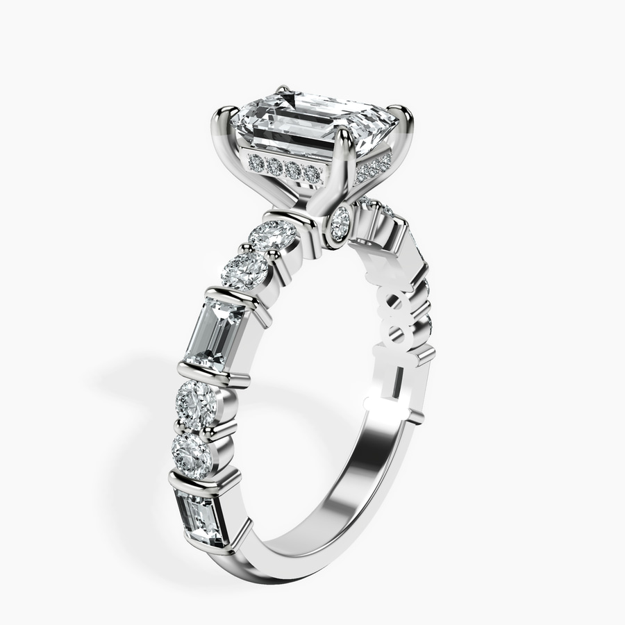 Platinum Enchanted Bliss Side Stone Lab Diamond Ring standing product image one