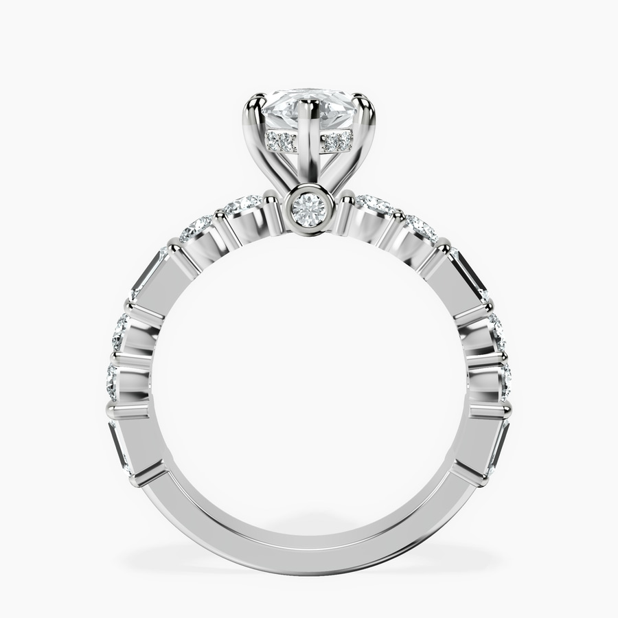 Platinum Enchanted Bliss Side Stone Lab Diamond Ring side right image one