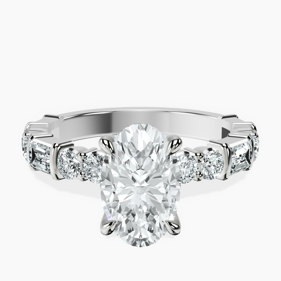 10kt White Gold Enchanted Bliss Side Stone Lab Diamond Ring front image