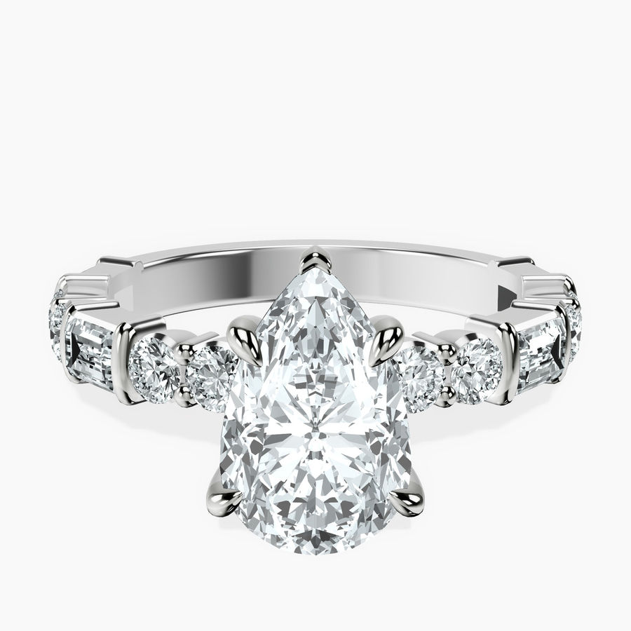 Platinum Enchanted Bliss Side Stone Lab Diamond Ring front image
