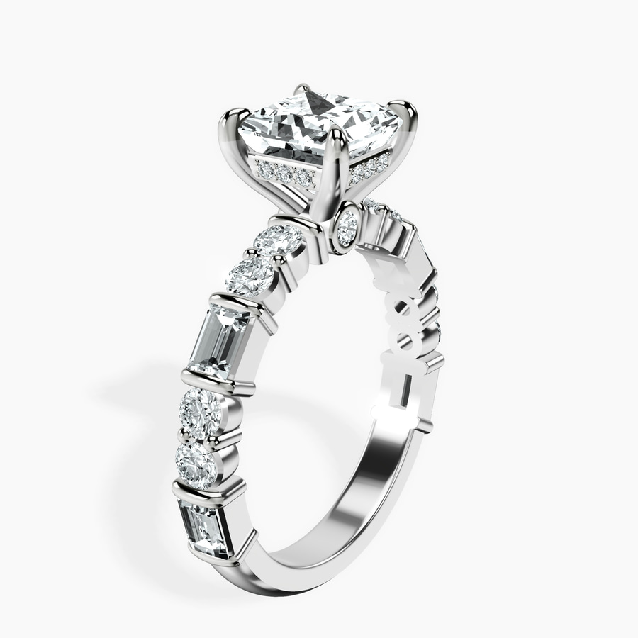 10kt White Gold Enchanted Bliss Side Stone Lab Diamond Ring standing product image one