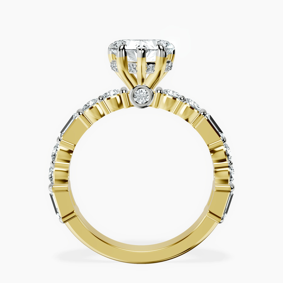 18kt Yellow Gold Enchanted Bliss Side Stone Lab Diamond Ring side right image one