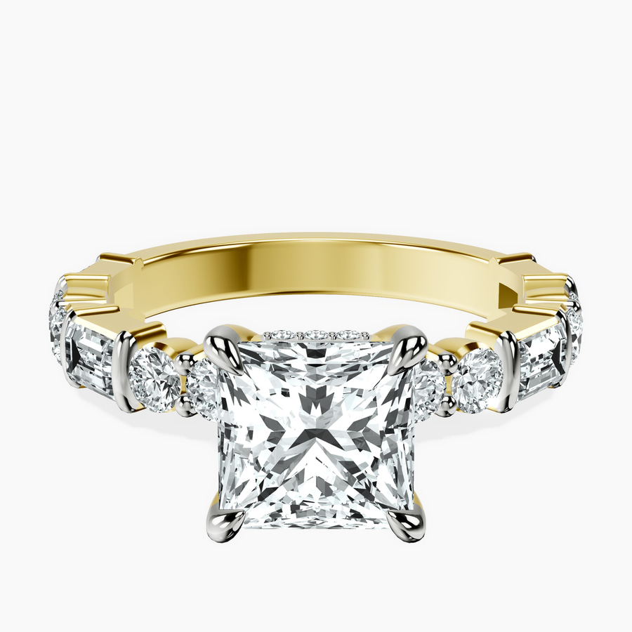 10kt Yellow Gold Enchanted Bliss Side Stone Lab Diamond Ring front image