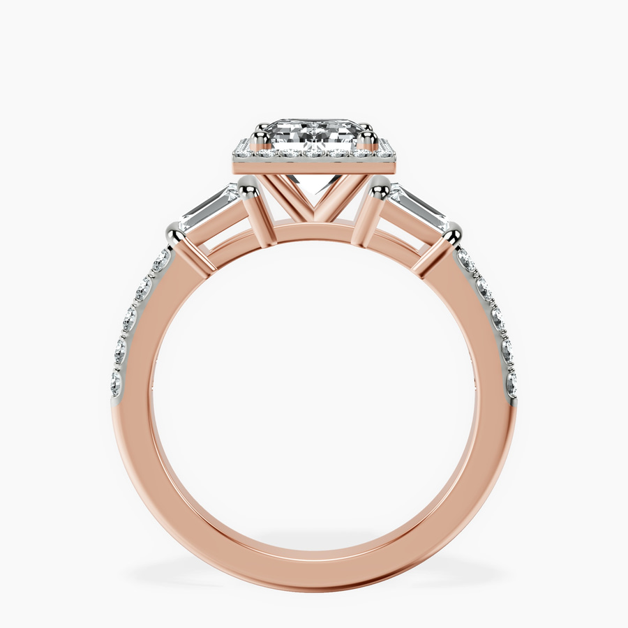 18kt Rose Gold Liora Cascade Halo Lab Diamond Ring side right image one