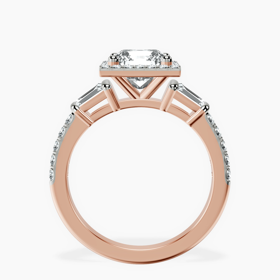 18kt Rose Gold Liora Cascade Halo Lab Diamond Ring side right image one