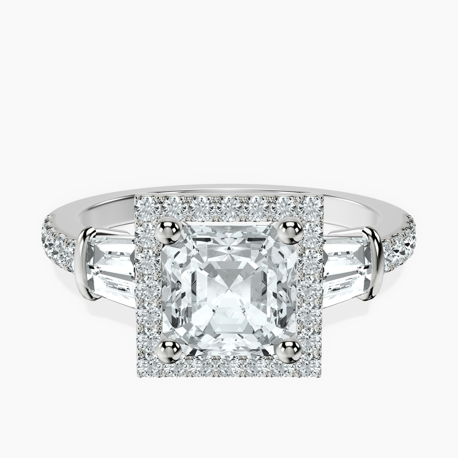Platinum Liora Cascade Halo Lab Diamond Ring front image