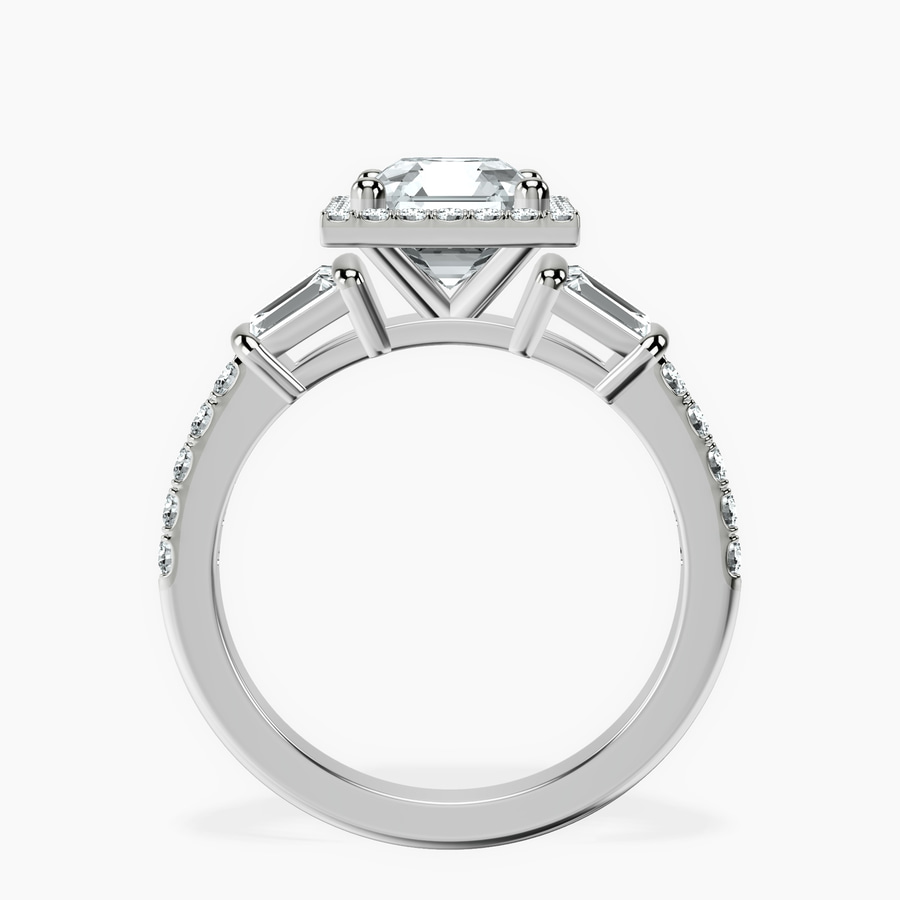 Platinum Liora Cascade Halo Lab Diamond Ring side right image one