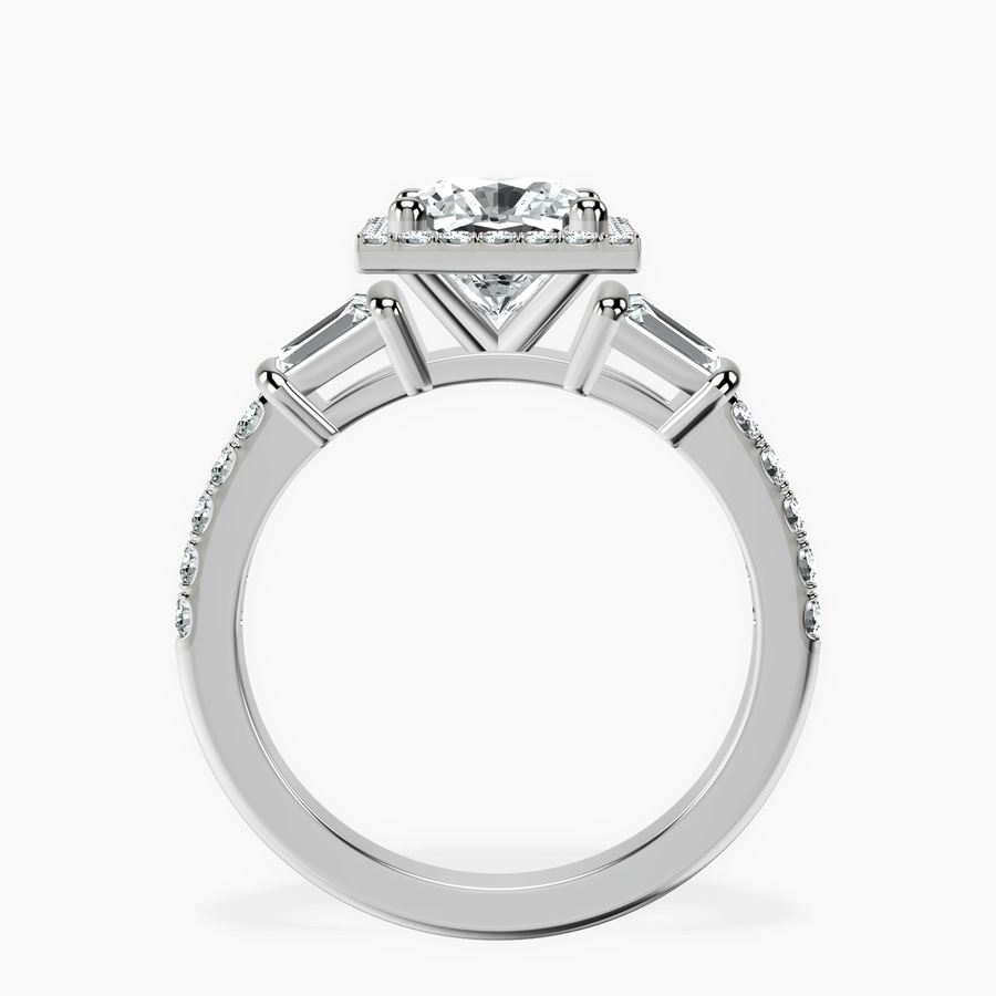 Platinum Liora Cascade Halo Lab Diamond Ring side right image one