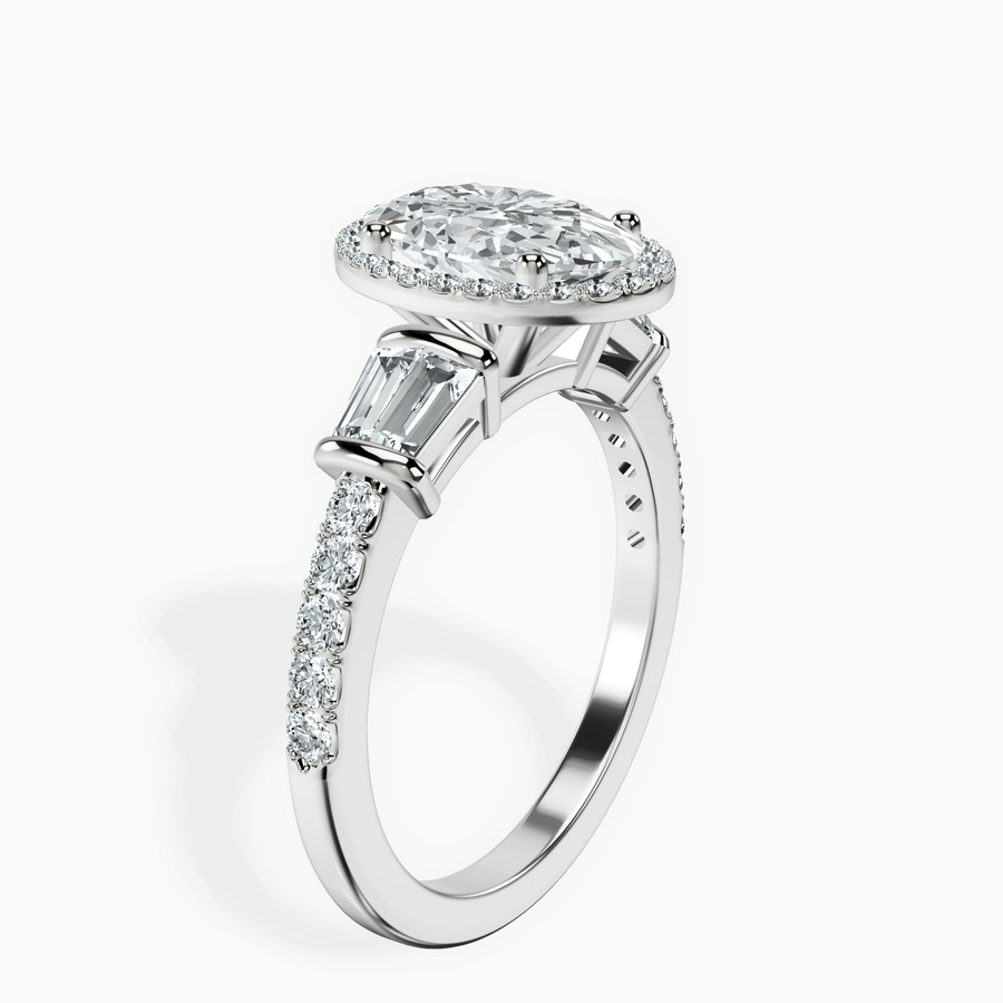 Platinum Liora Cascade Halo Lab Diamond Ring standing product image one
