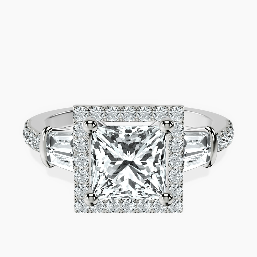 Platinum Liora Cascade Halo Lab Diamond Ring front image