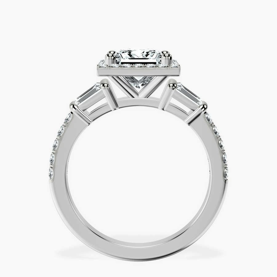 Platinum Liora Cascade Halo Lab Diamond Ring side right image one