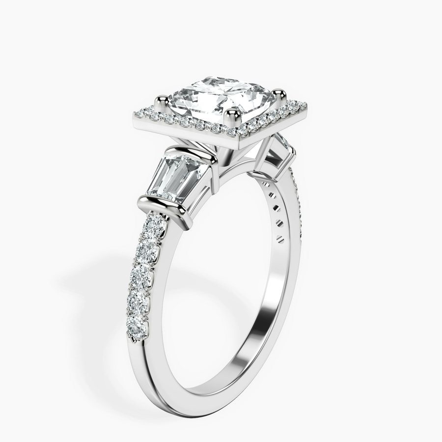Platinum Liora Cascade Halo Lab Diamond Ring standing product image one