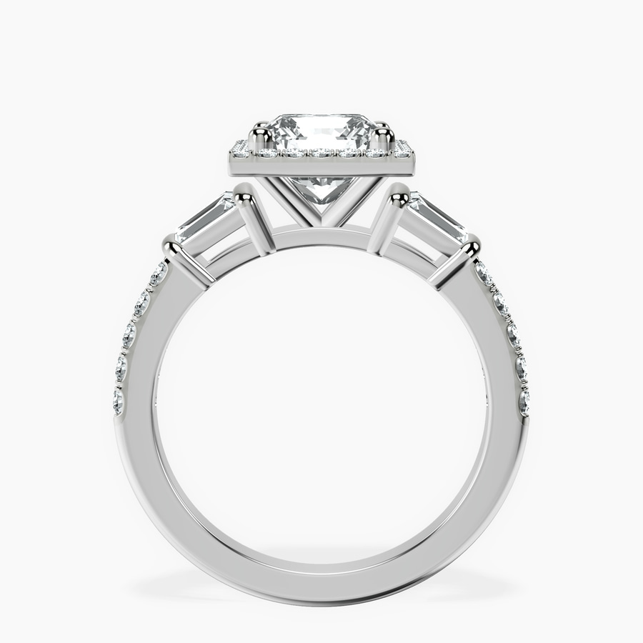 Platinum Liora Cascade Halo Lab Diamond Ring side right image one