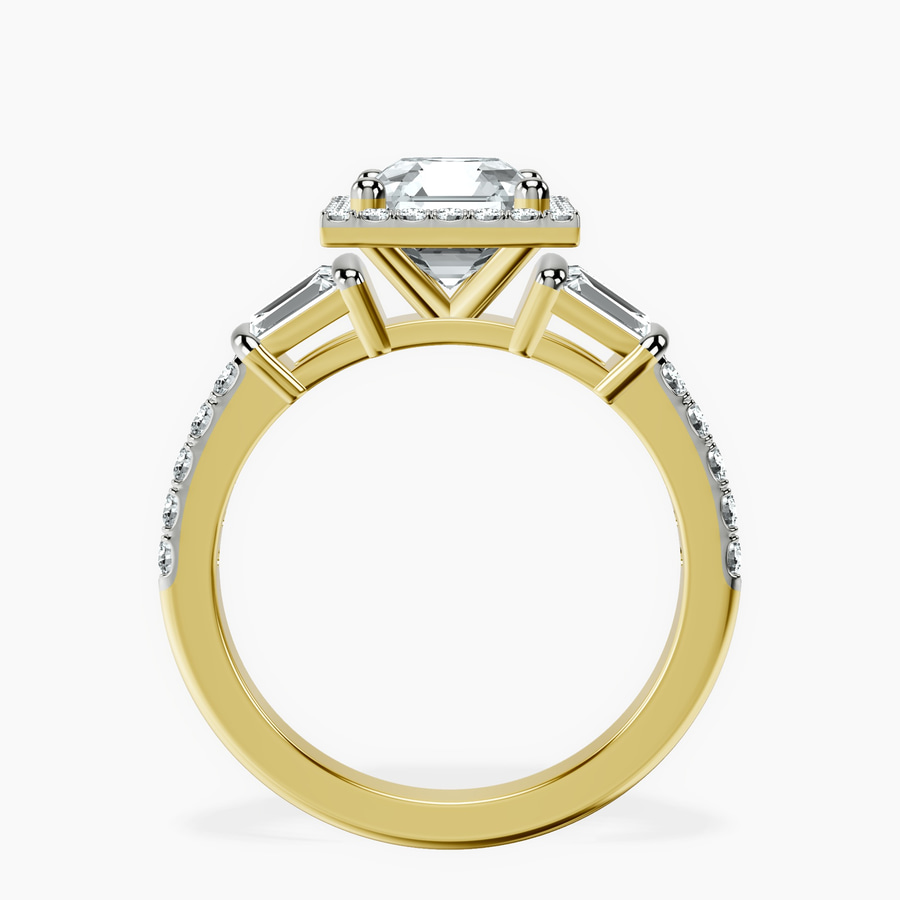 18kt Yellow Gold Liora Cascade Halo Lab Diamond Ring side right image one