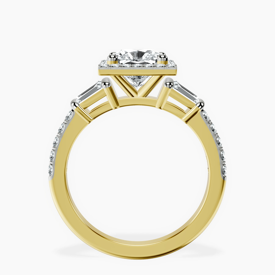 18kt Yellow Gold Liora Cascade Halo Lab Diamond Ring side right image one