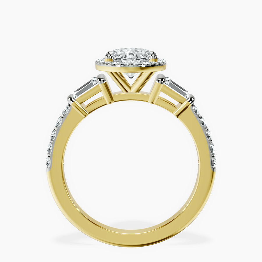 18kt Yellow Gold Liora Cascade Halo Lab Diamond Ring side right image one