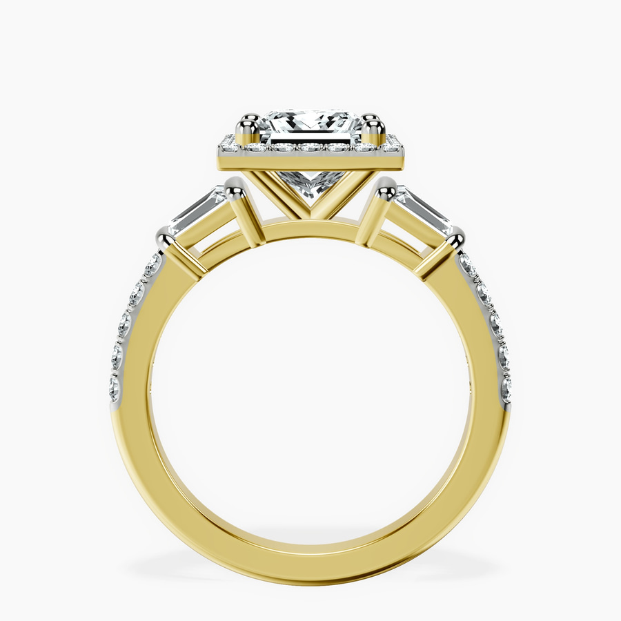 14kt Yellow Gold Liora Cascade Halo Lab Diamond Ring side right image one