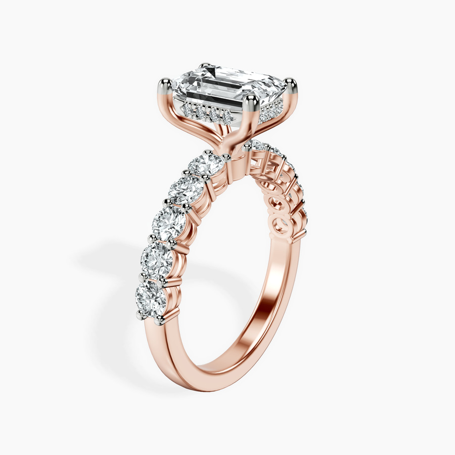 18kt Rose Gold Elinor Side Round Lab Diamond Ring standing product image one