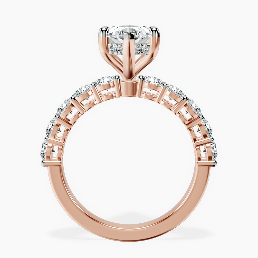 10kt Rose Gold Elinor Side Round Lab Diamond Ring side right image one