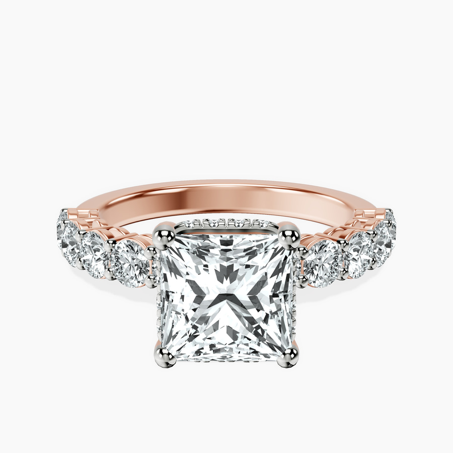 10kt Rose Gold Elinor Side Round Lab Diamond Ring front image