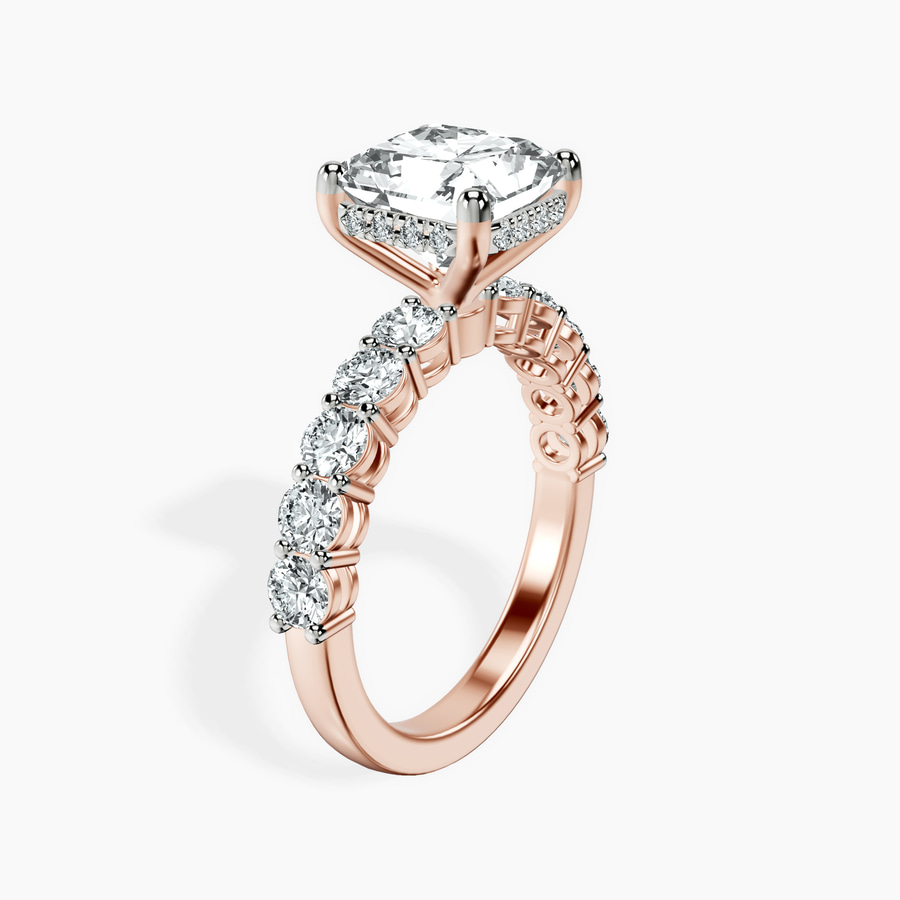 10kt Rose Gold Elinor Side Round Lab Diamond Ring standing product image one