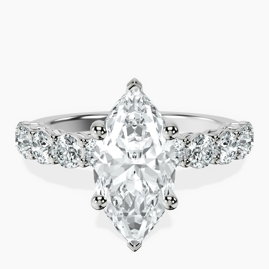 10kt White Gold Elinor Side Round Lab Diamond Ring front image