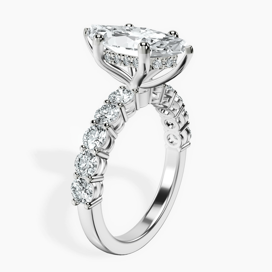 10kt White Gold Elinor Side Round Lab Diamond Ring standing product image one