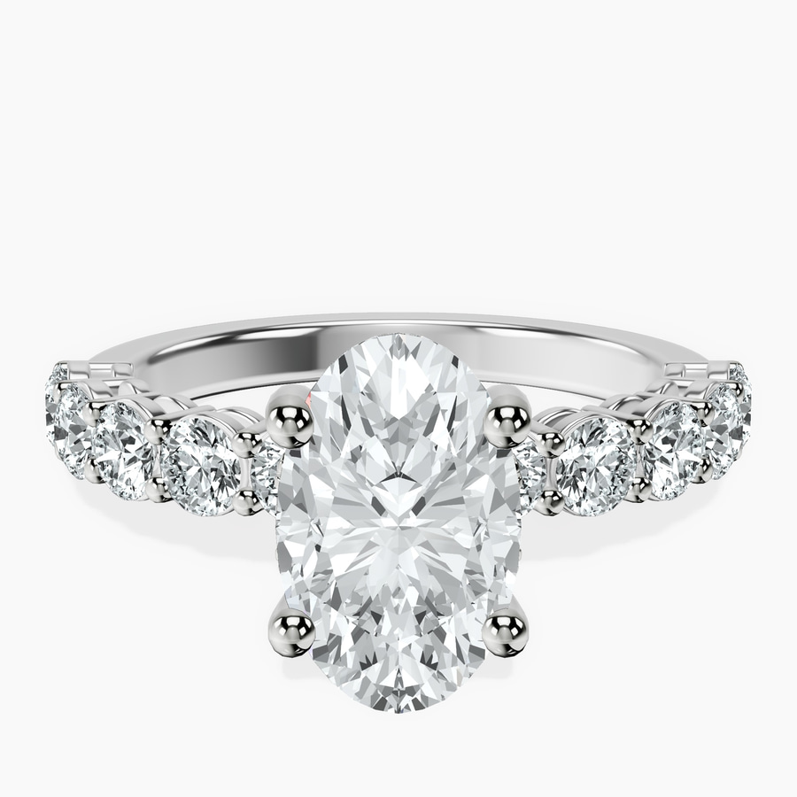 10kt White Gold Elinor Side Round Lab Diamond Ring front image