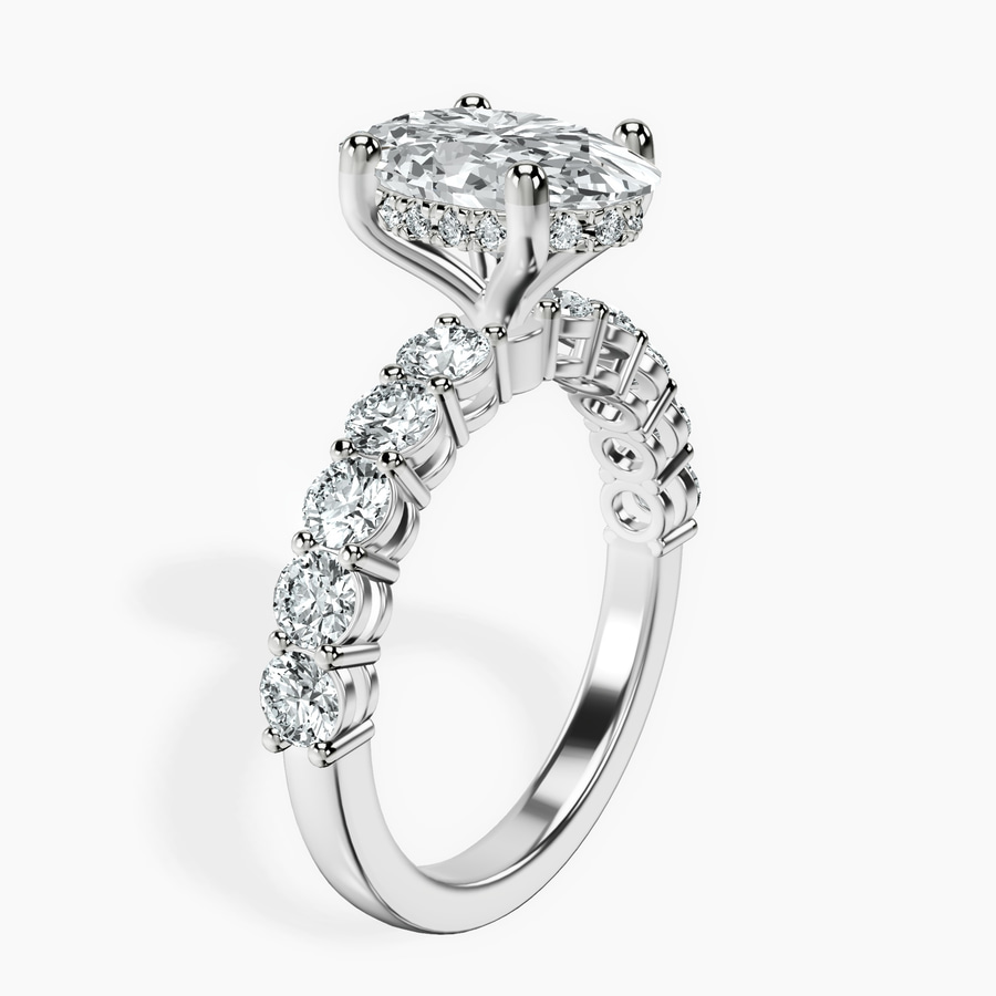 10kt White Gold Elinor Side Round Lab Diamond Ring standing product image one