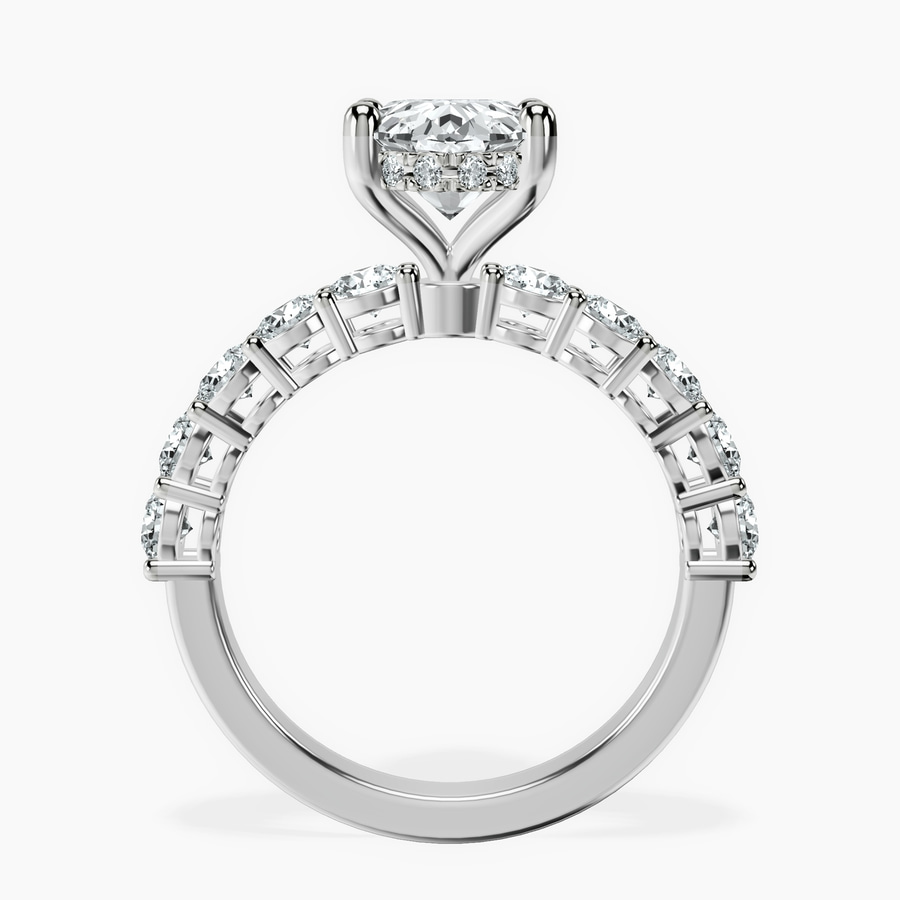 10kt White Gold Elinor Side Round Lab Diamond Ring side right image one
