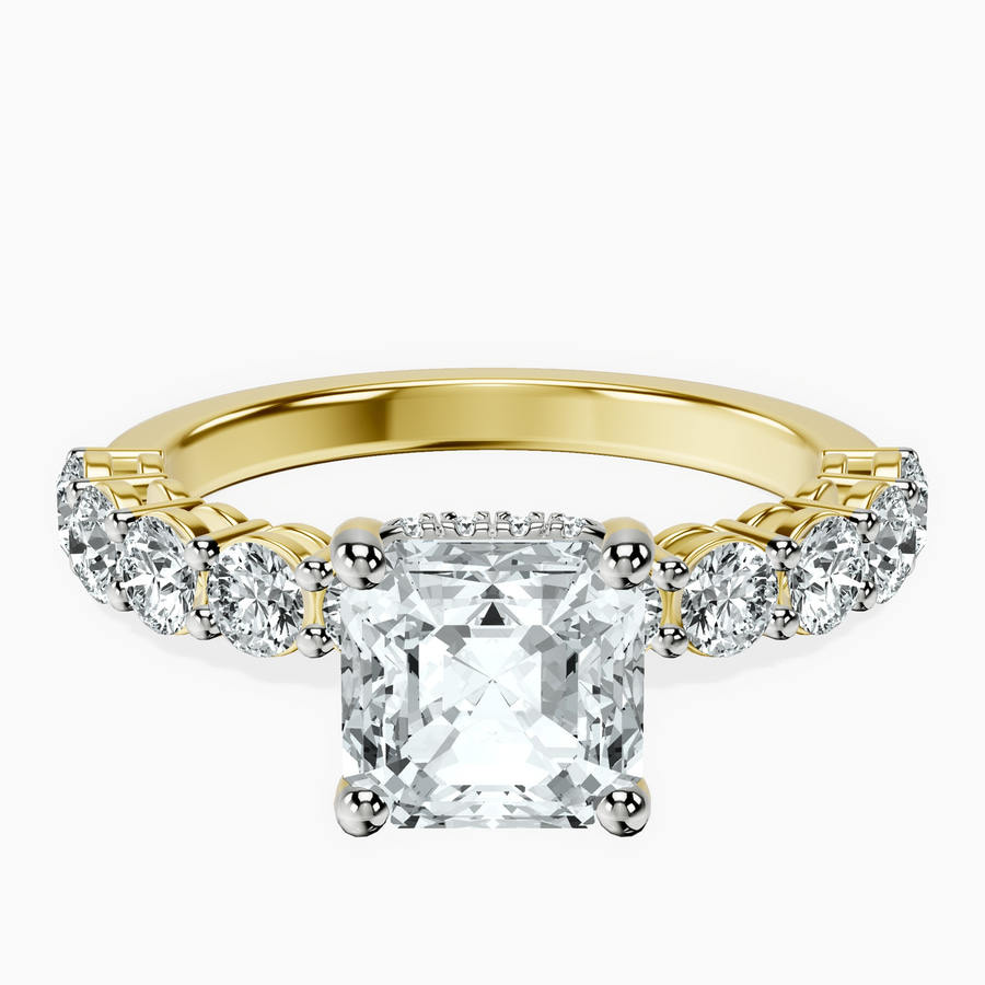 14kt Yellow Gold Elinor Side Round Lab Diamond Ring front image