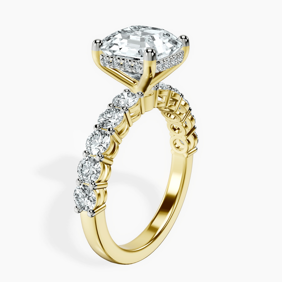 14kt Yellow Gold Elinor Side Round Lab Diamond Ring standing product image one