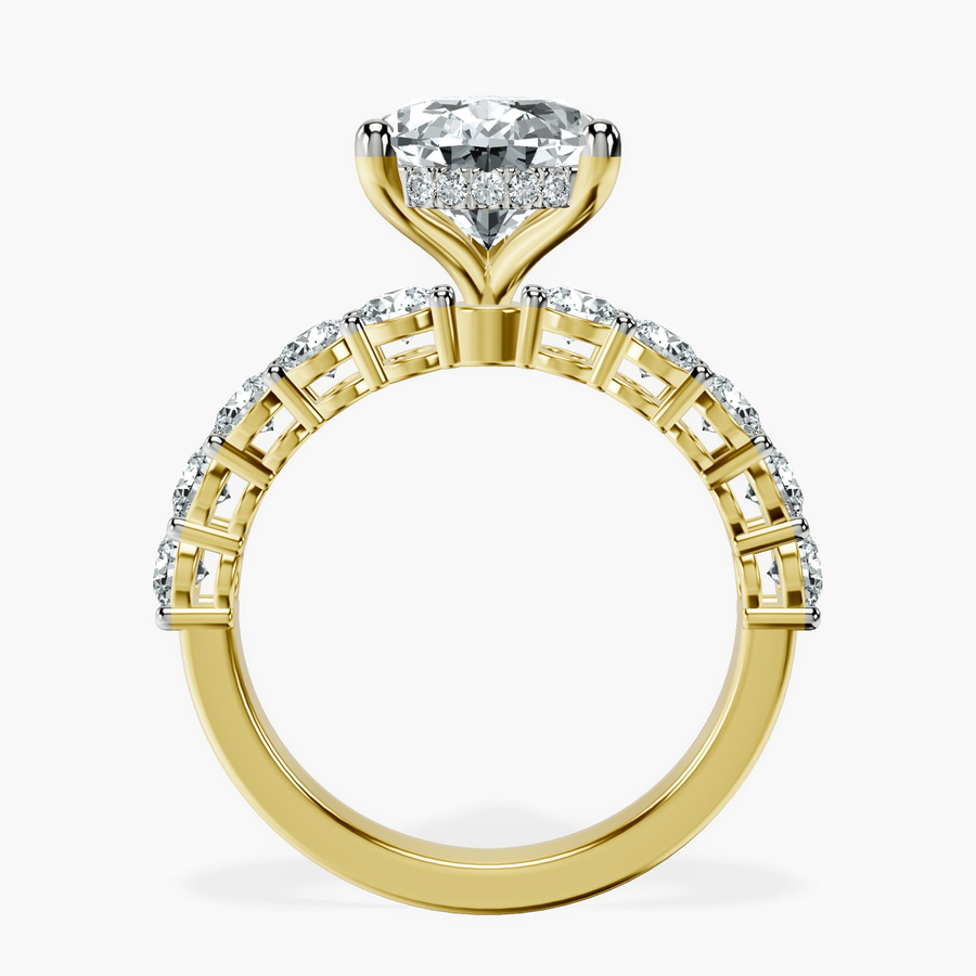 14ct Yellow Gold Elinor Side Round Lab Diamond Ring side right image one