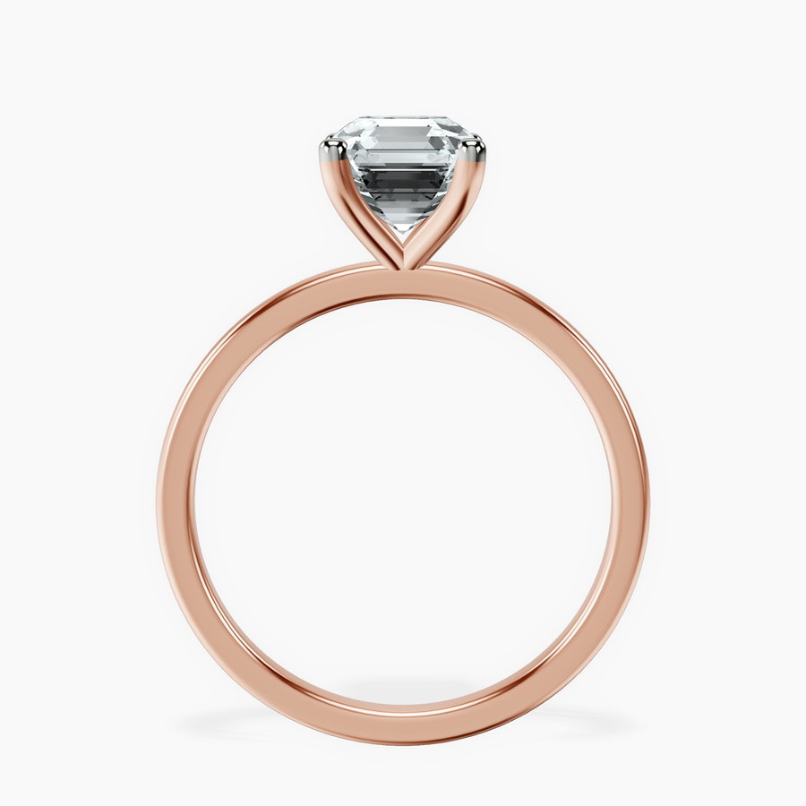 14ct Rose Gold Four Prong Solitaire 1.5mm Lab Diamond Ring side right image one
