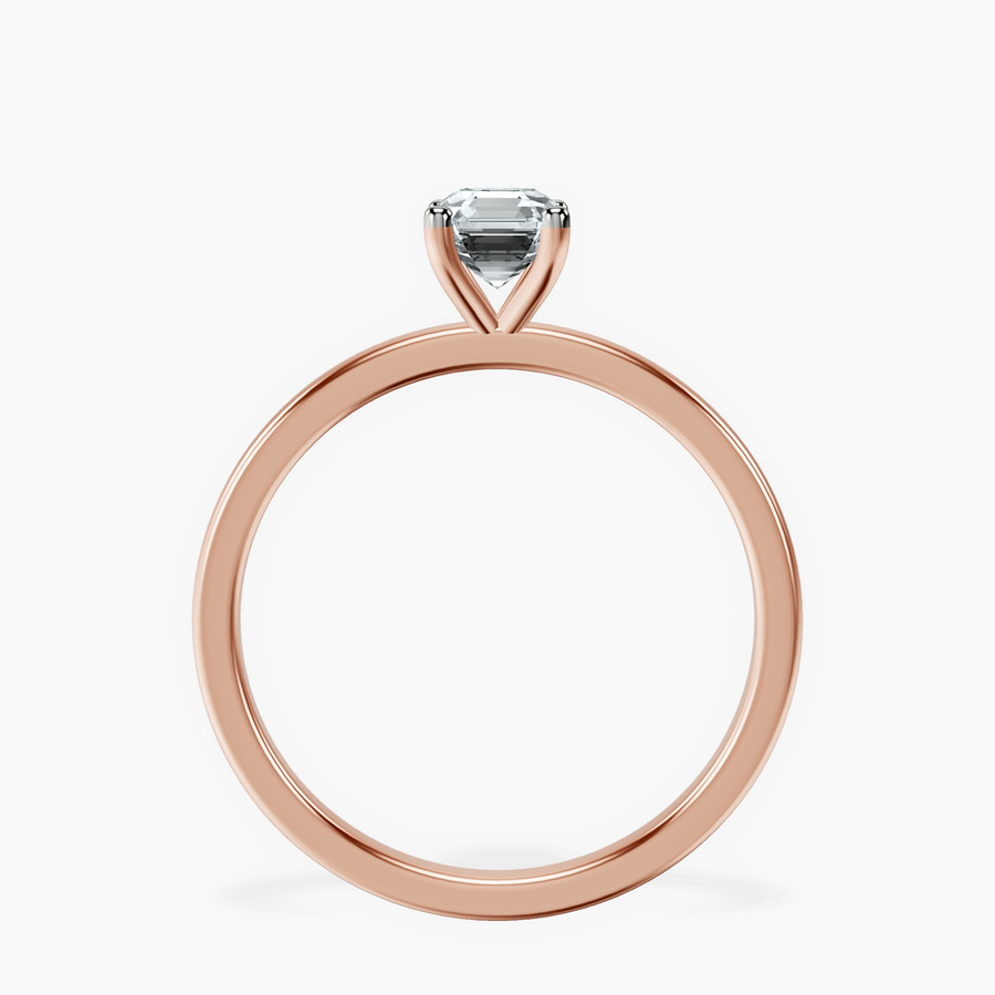 10kt Rose Gold Four Prong Solitaire 1.5mm Lab Diamond Ring side right image one