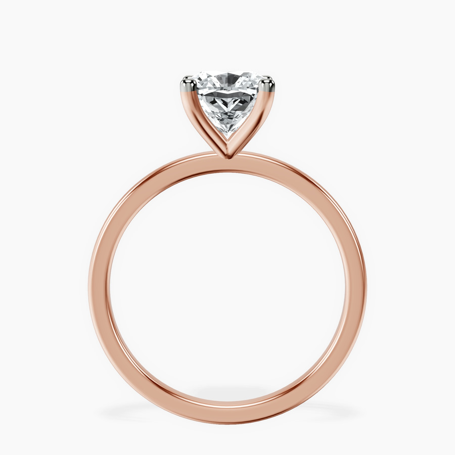 14ct Rose Gold Four Prong Solitaire 1.5mm Lab Diamond Ring side right image one