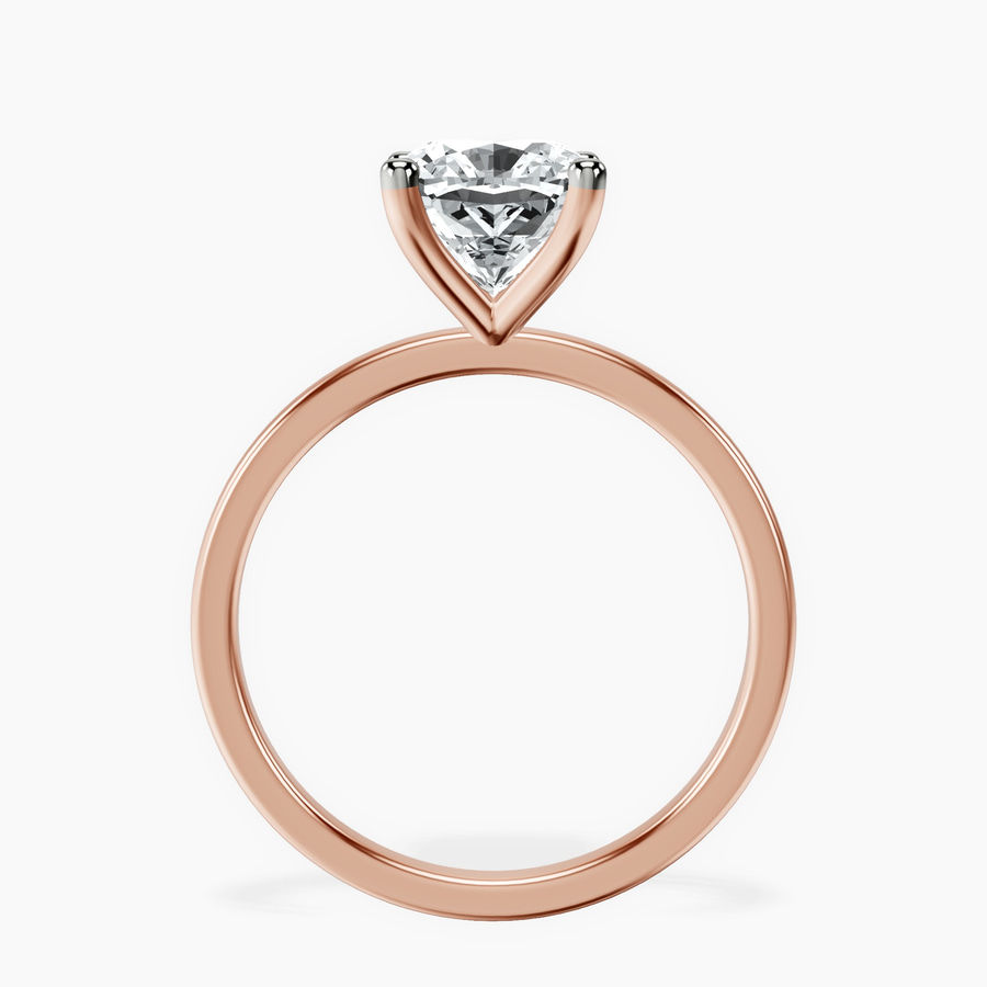 14kt Rose Gold Four Prong Solitaire 1.5mm Lab Diamond Ring side right image one
