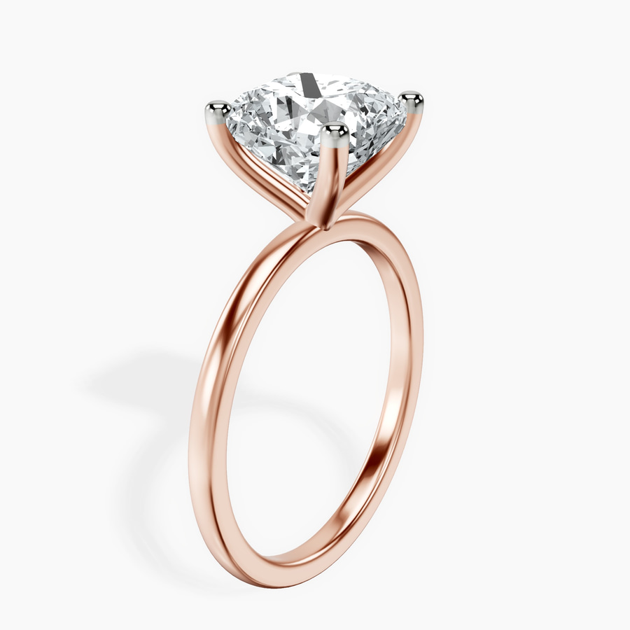 10kt Rose Gold Four Prong Solitaire 1.5mm Lab Diamond Ring standing product image one