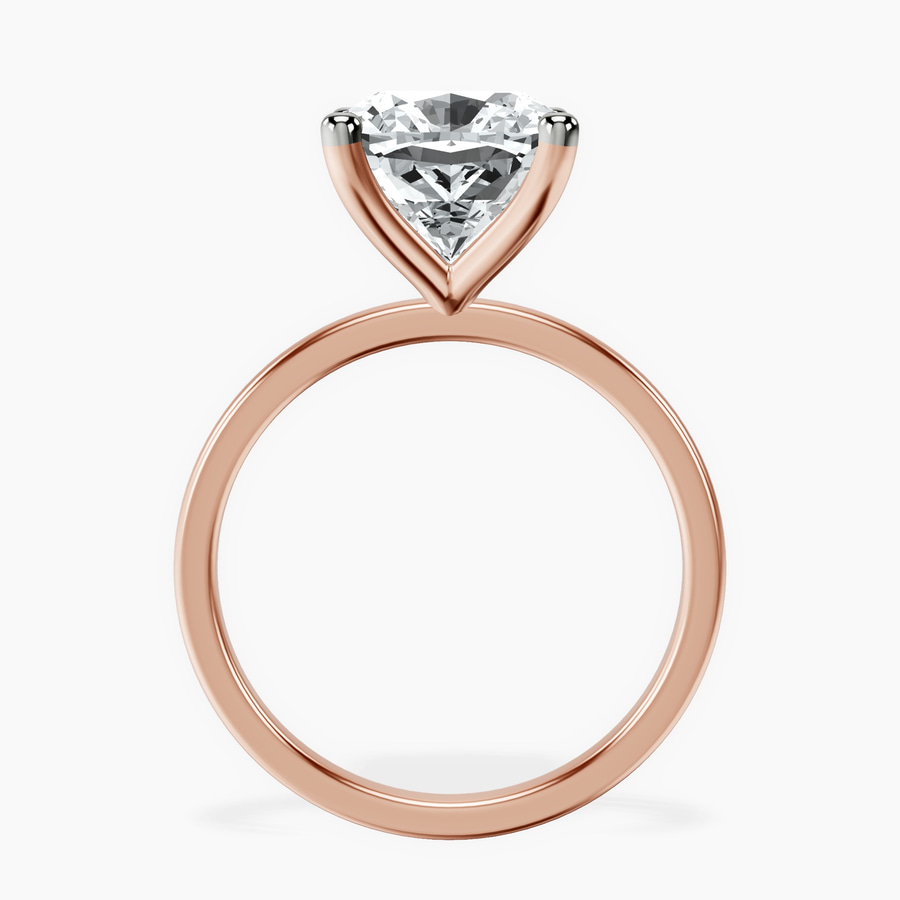 10kt Rose Gold Four Prong Solitaire 1.5mm Lab Diamond Ring side right image one