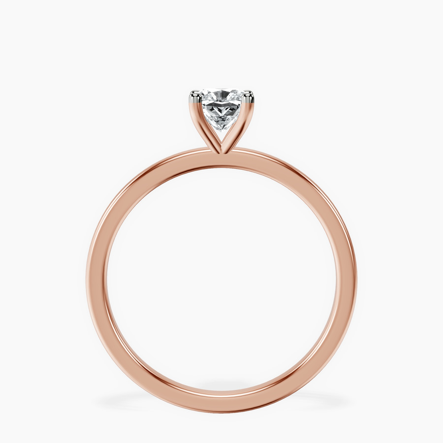 10kt Rose Gold Four Prong Solitaire 1.5mm Lab Diamond Ring side right image one