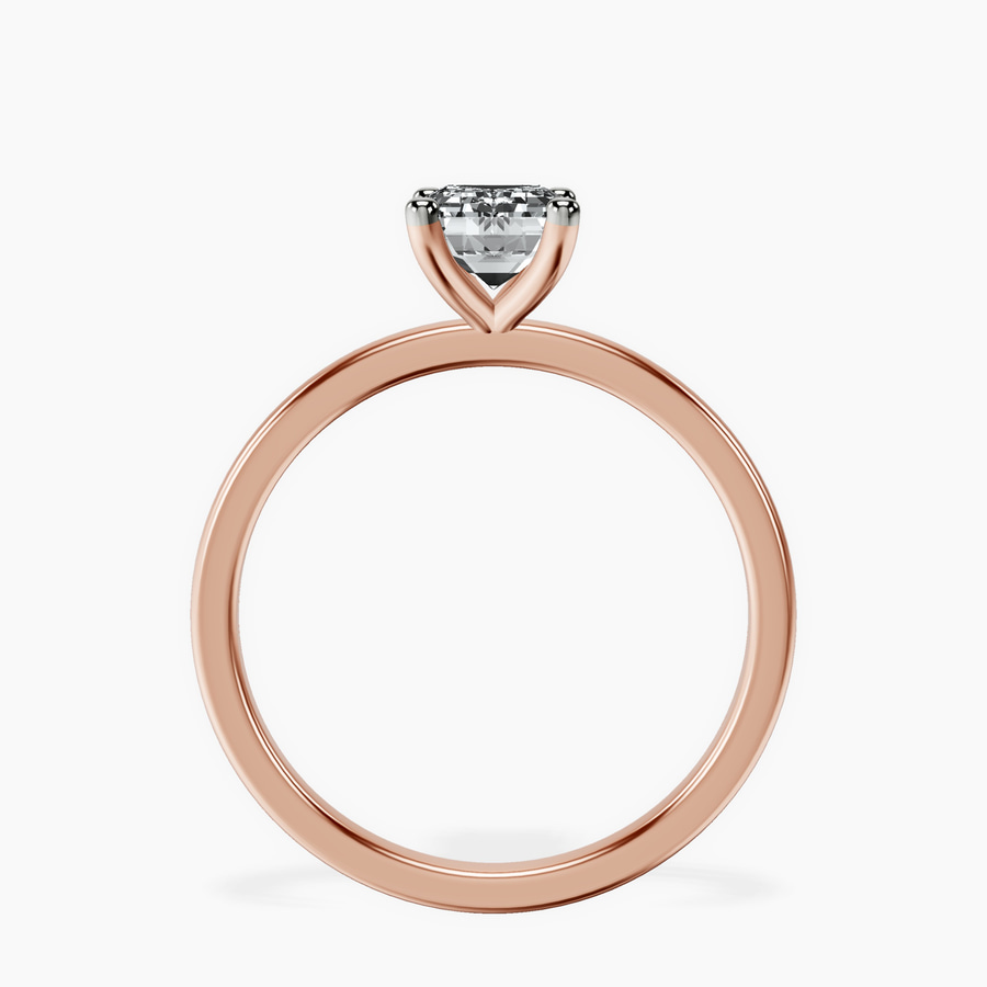 10kt Rose Gold Four Prong Solitaire 1.5mm Lab Diamond Ring side right image one