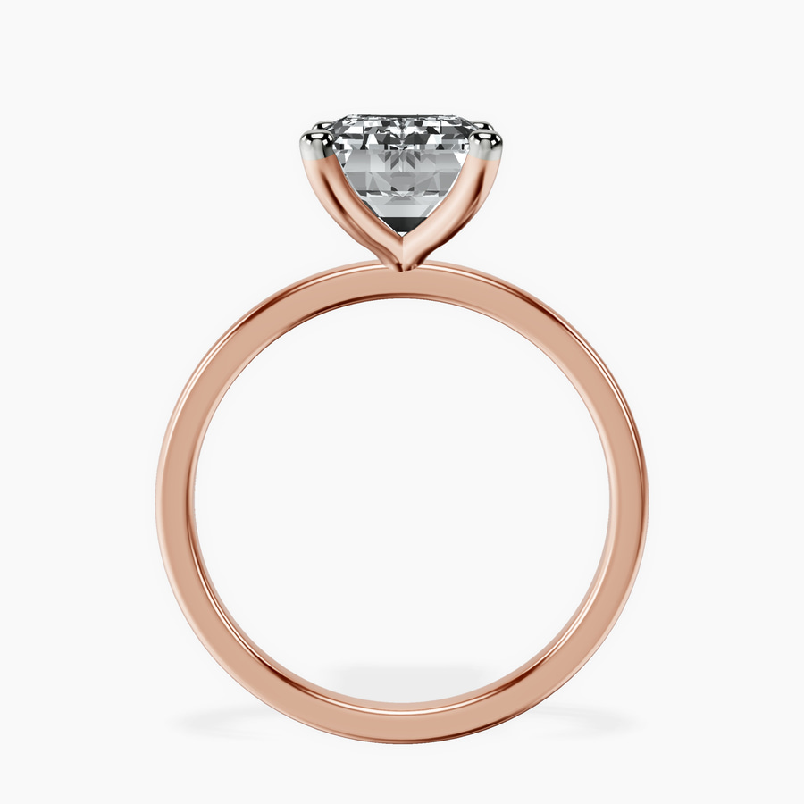 10kt Rose Gold Four Prong Solitaire 1.5mm Lab Diamond Ring side right image one