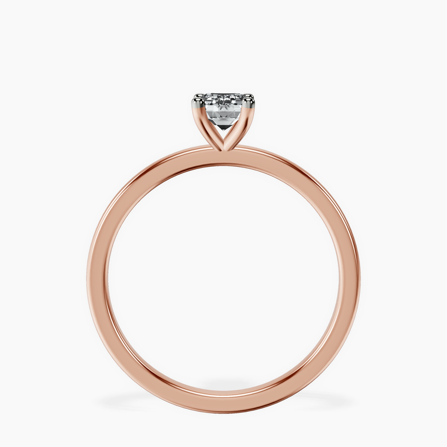 18ct Rose Gold Four Prong Solitaire 1.5mm Lab Diamond Ring side right image one