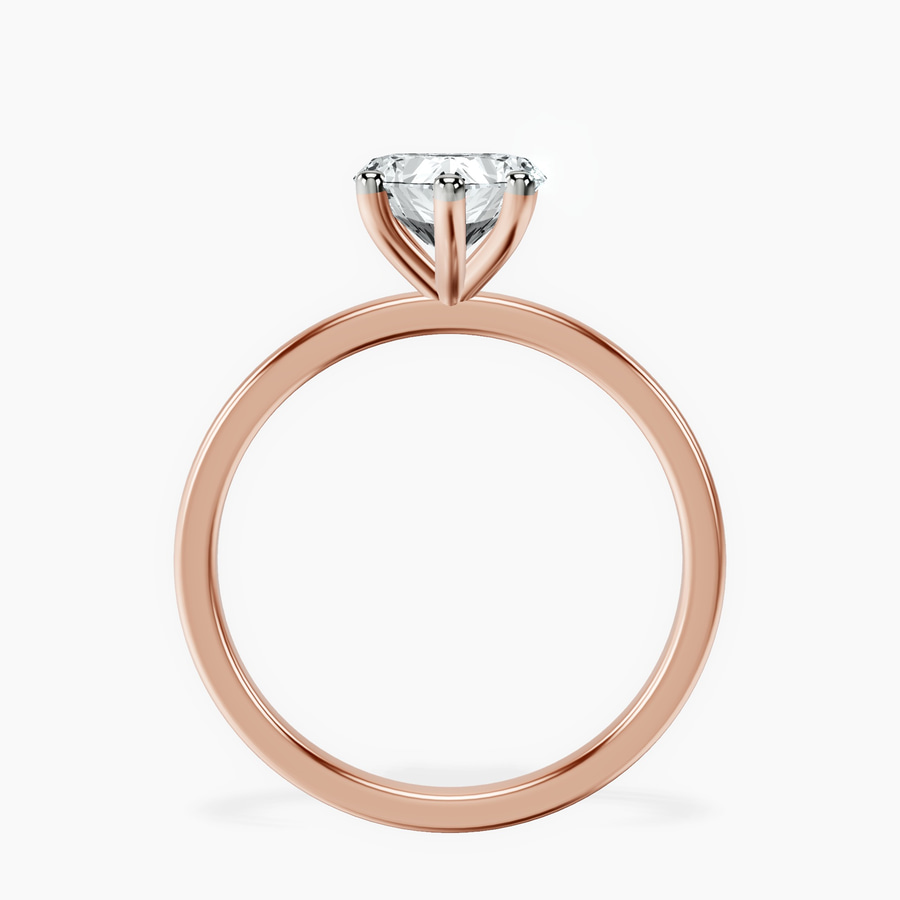 10kt Rose Gold Four Prong Solitaire 1.5mm Lab Diamond Ring side right image one