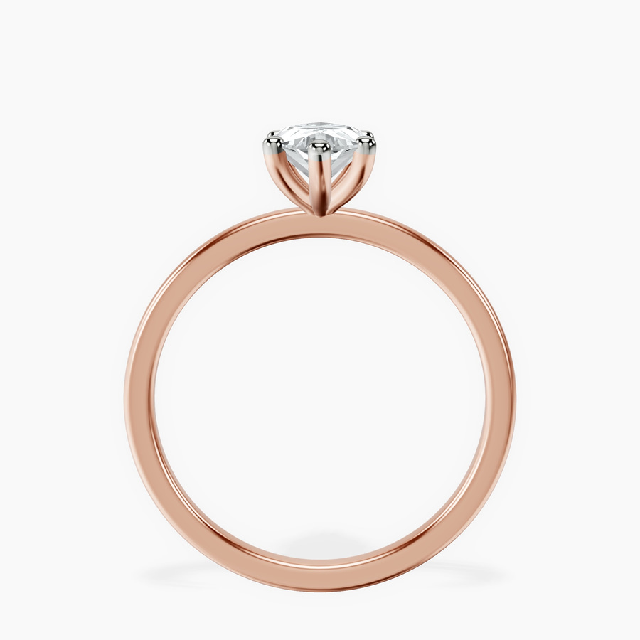 10kt Rose Gold Four Prong Solitaire 1.5mm Lab Diamond Ring side right image one