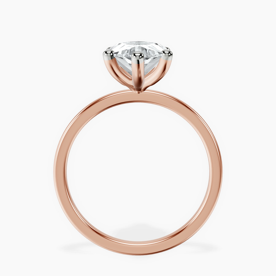 14kt Rose Gold Four Prong Solitaire 1.5mm Lab Diamond Ring side right image one